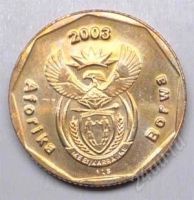 Лот: 1580862. Фото: 2. ЮАР. 20 цент 2003г. Монеты