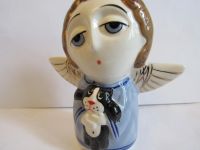 Лот: 18825998. Фото: 5. Ангел с котиком ,авторская керамика...