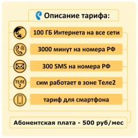 Лот: 17493367. Фото: 2. Сим-карта звонки 3000 минут -...
