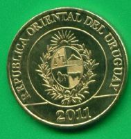 Лот: 8762093. Фото: 2. Уругвай 5 песо 2011 (з116). Монеты