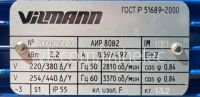 Лот: 22873893. Фото: 2. Электродвигатель Vilmann 2.2 кВт... Электрооборудование