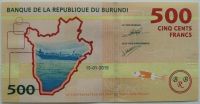 Лот: 6167257. Фото: 2. Бурунди 500 франков 2015, в обороте... Банкноты