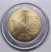 Лот: 1580503. Фото: 2. Перу. 5 новый соль 2006г. Биметалл... Монеты