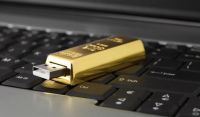 Лот: 3247164. Фото: 2. USB flash ( флешка ) золотой слиток... Носители информации