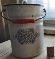 Лот: 13606324. Фото: 2. Бидон металлический эмалированный... Посуда, кухонная утварь