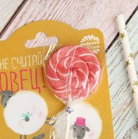 Лот: 12316213. Фото: 2. Леденец на палочке "Овечки". Кондитерские изделия, конфеты