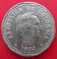Лот: 1577772. Фото: 2. (№401/LF) 50 сентаво 1974 (Колумбия... Монеты