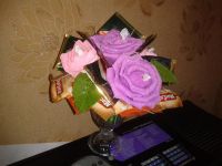 Лот: 5357420. Фото: 3. букет, цветы из конфет в креманке. Сувениры, подарки