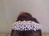 Лот: 2987992. Фото: 2. широкая белая диадема из бусин... Свадебная мода