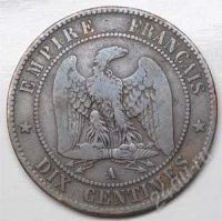 Лот: 888374. Фото: 2. Франция. 10 сантим 1862г. Наполеон... Монеты