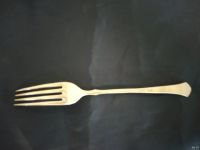 Лот: 18493292. Фото: 2. Вилка латунь клеймо. Антиквариат