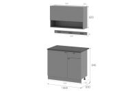 Лот: 23307026. Фото: 7. Кухонный гарнитур Энни 1,0м. Графит