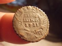 Лот: 15886388. Фото: 3. Отличная полушка 1731 года, почти... Коллекционирование, моделизм