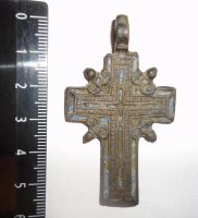 Лот: 3529912. Фото: 2. Нательный крест, 18 век, эмаль. Антиквариат