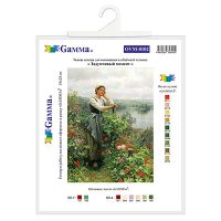 Лот: 25013160. Фото: 2. Канва/ткань "Gamma" с рисунком... Ручная работа