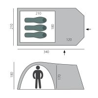 Лот: 15852126. Фото: 3. Палатка Element 3 BTrace (Зеленый... Туризм, охота, рыбалка, самооборона