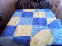 Лот: 6994592. Фото: 2. Детский плед вязаный ручной работы. Вязание, шитье