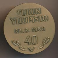 Лот: 7728788. Фото: 2. Финляндия 1960 Медаль Университет... Значки, медали, жетоны