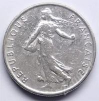 Лот: 108668. Фото: 2. Франция. 1/2 франка 1965г. Монеты