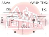 Лот: 24753831. Фото: 2. Полуось ASVA арт. VWISH-T5M2. Красноярск