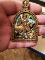 Лот: 16796996. Фото: 5. Икона Георгий победоносец, бронза...