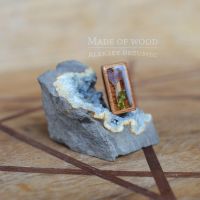 Лот: 13988299. Фото: 2. Кольцо из дерева с бессмертником... Ювелирные изделия, бижутерия, часы