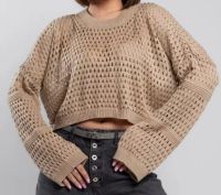 Лот: 25776506. Фото: 3. Кофта сетка женская вязаная oversize... Одежда, обувь, галантерея