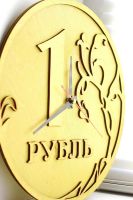 Лот: 15613018. Фото: 2. Настенные часы Рубль деревянный. Предметы интерьера