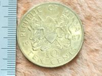 Лот: 10889405. Фото: 4. Монета 10 цент Кения 1987 портрет... Красноярск