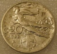 Лот: 7986832. Фото: 2. 20 чентезимо 1922 Италия. Монеты