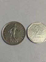 Лот: 18549003. Фото: 3. 2 франка 1981 и 5 франков 1970... Коллекционирование, моделизм