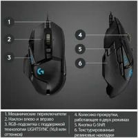Лот: 21254241. Фото: 3. Мышь проводная Logitech G502 HERO... Компьютеры, оргтехника, канцтовары
