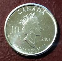 Лот: 19363227. Фото: 2. Канада 10 центов 2001 юбилейная... Монеты