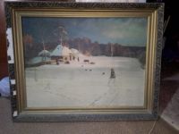 Лот: 21446242. Фото: 7. Репродукция картины Зимний вечер