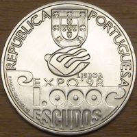 Лот: 15492640. Фото: 2. 1000 эскудо 1999г. Покорение Атлантики... Монеты