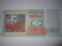 Лот: 5220247. Фото: 2. Уругвай 5 песо 1998г идеал. Банкноты