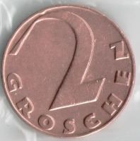 Лот: 14480457. Фото: 2. Австрия 2 гроша 1929 год (с6-3... Монеты