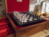 Лот: 10965547. Фото: 5. набор серебряных шахмат с доской...