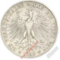 Лот: 5850124. Фото: 2. 1 талер 1859 Франкфурт Германия... Монеты