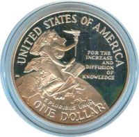 Лот: 10350236. Фото: 2. 1996 г. США. 1 доллар. Смитсоновский... Монеты