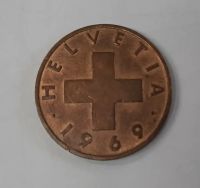 Лот: 21181157. Фото: 2. Монета Швейцария 2 раппена 1969г. Монеты