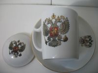 Лот: 17031004. Фото: 5. Бокал с блюдцем и крышкой Герб...