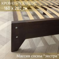 Лот: 24629283. Фото: 2. Двуспальная кровать Сканди из... Мебель для спальни
