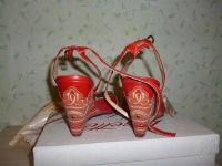 Лот: 1912318. Фото: 3. Босоножки красные 40 размер, натуральная... Одежда, обувь, галантерея