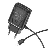 Лот: 22146347. Фото: 3. СЗУ BOROFONE BA-50A 2*USB+Lightning... Смартфоны, связь, навигация