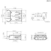 Лот: 19449404. Фото: 2. Гнездо USB A-FS/на плату, прямое. Радиодетали  (электронные компоненты)