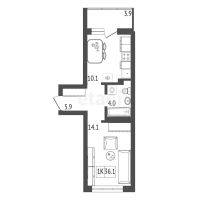 Лот: 23685785. Фото: 9. Продам 1-комн. кв. 36 кв.м. Красноярск...