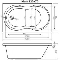 Лот: 8603693. Фото: 5. Ванна акриловая Alpen Mars 130х70