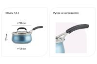 Лот: 25002148. Фото: 2. Ковш с крышкой VANHOPPER Indigo. Посуда, кухонная утварь