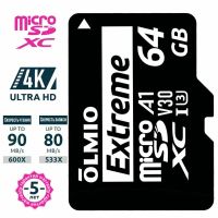 Лот: 25795761. Фото: 2. Карта памяти OLMIO microSDXC 64GB... Носители информации